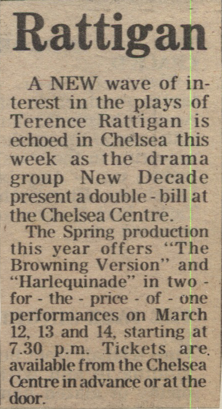 19810313 TERENCE RATTIGAN AT CHELSEA CENTRE CN.jpg